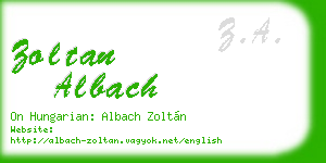 zoltan albach business card